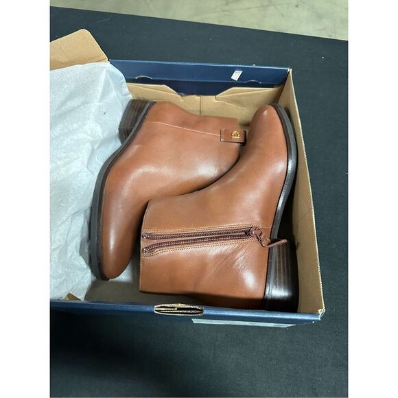 New Cole Haan Hann Leigh Bootie 7 Saddle Leather - Picture 1 of 7
